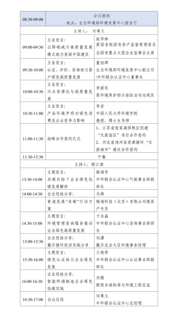 會議日程
